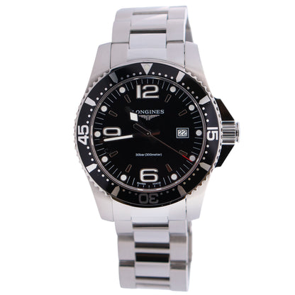 Longines Hydroconquest 44mm Black Dial Watch Ref# L3.840.4.56.6 - Happy Jewelers Fine Jewelry Lifetime Warranty