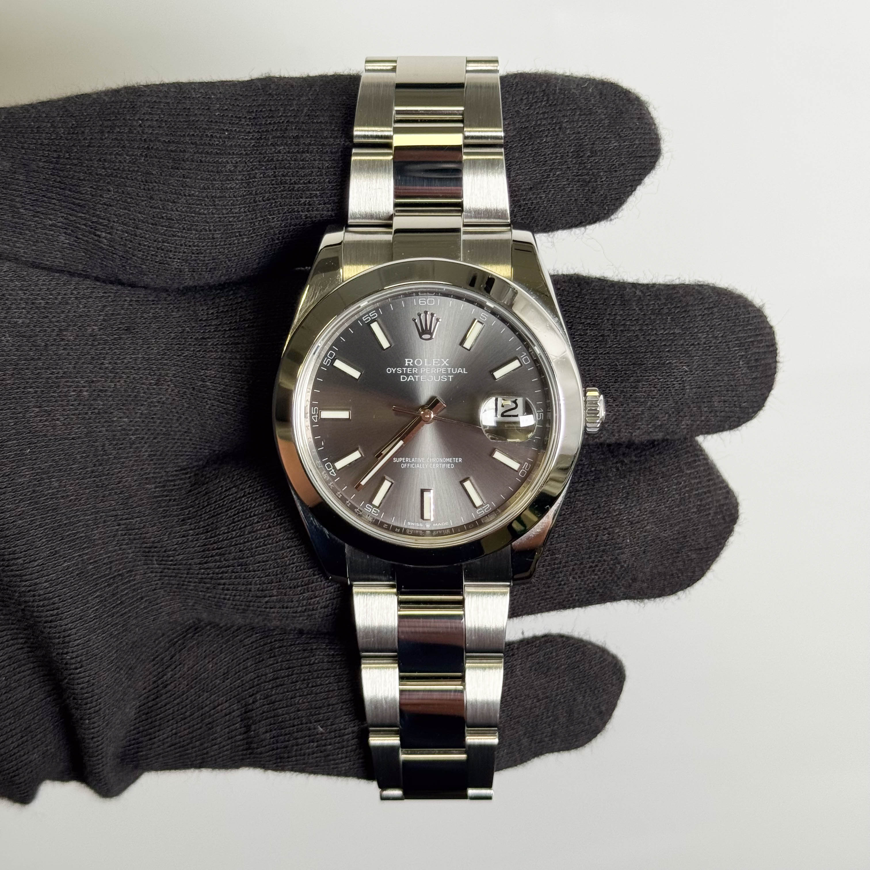 Rolex Datejust 41mm Rhodium Dial Watch Ref# 126300