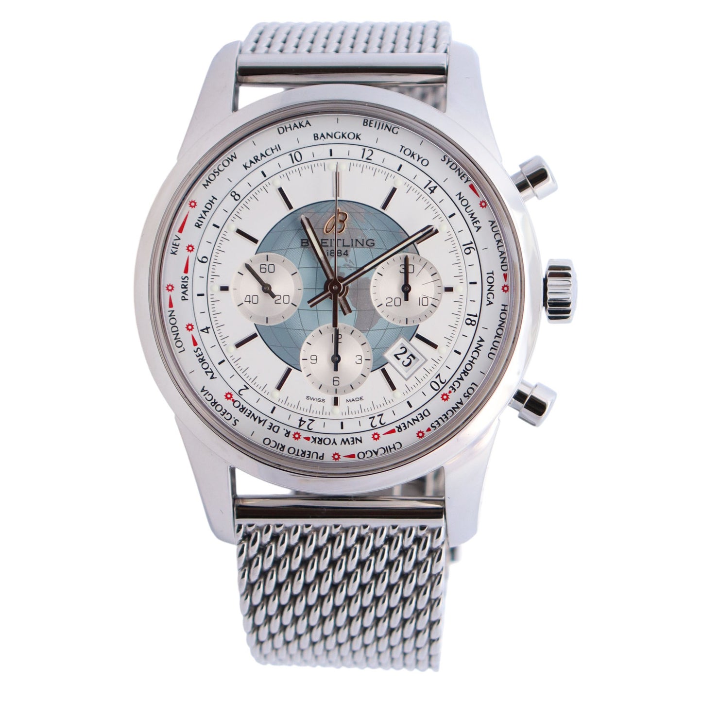 Breitling Transocean 46mm White Dial Watch Ref# AB0510