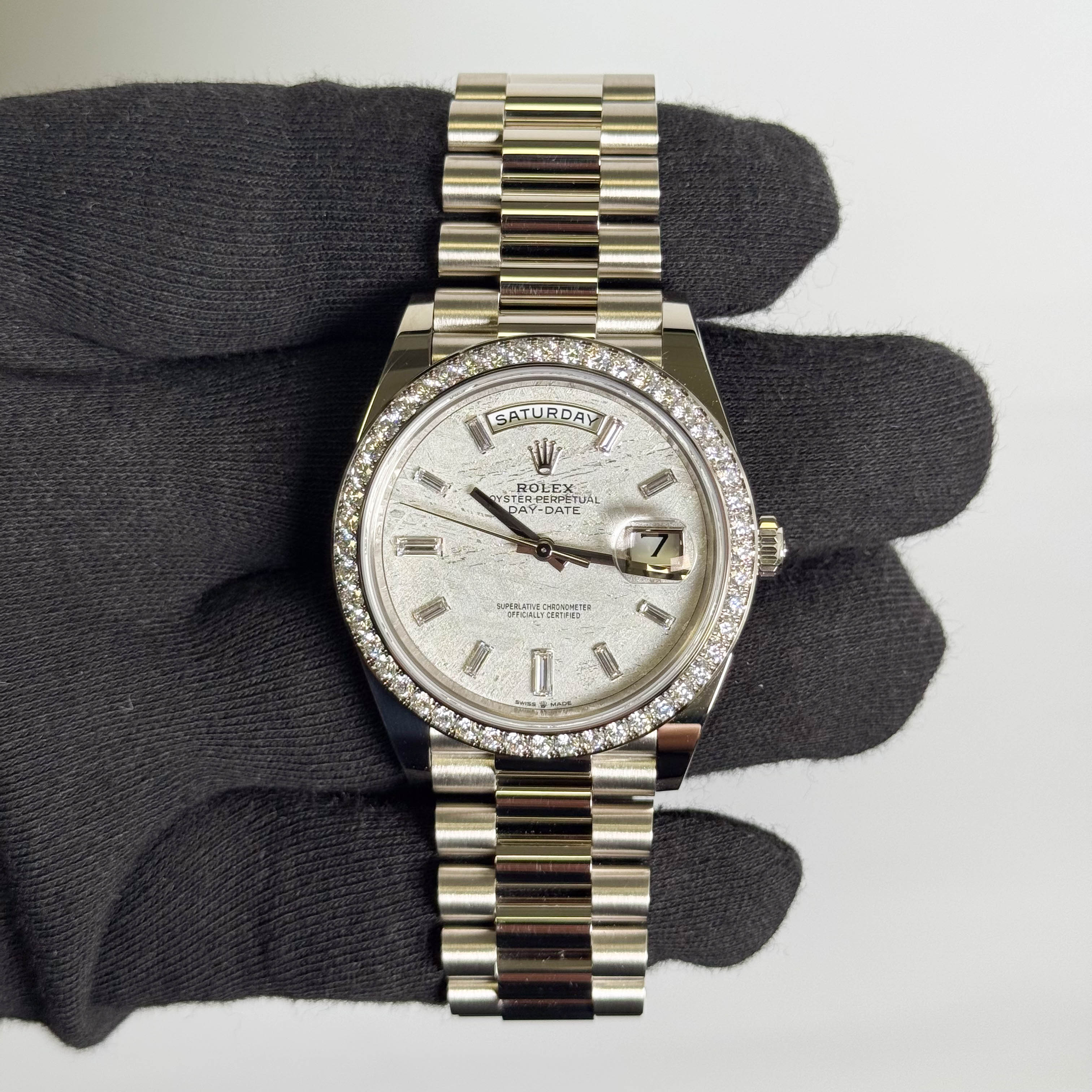 Rolex Day-Date White Gold 40mm Metorite Dial Watch Ref# 228349RBR