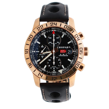 Chopard Mille Rose Gold 42mm Black Dial Watch Ref# 161267-5002 - Happy Jewelers Fine Jewelry Lifetime Warranty