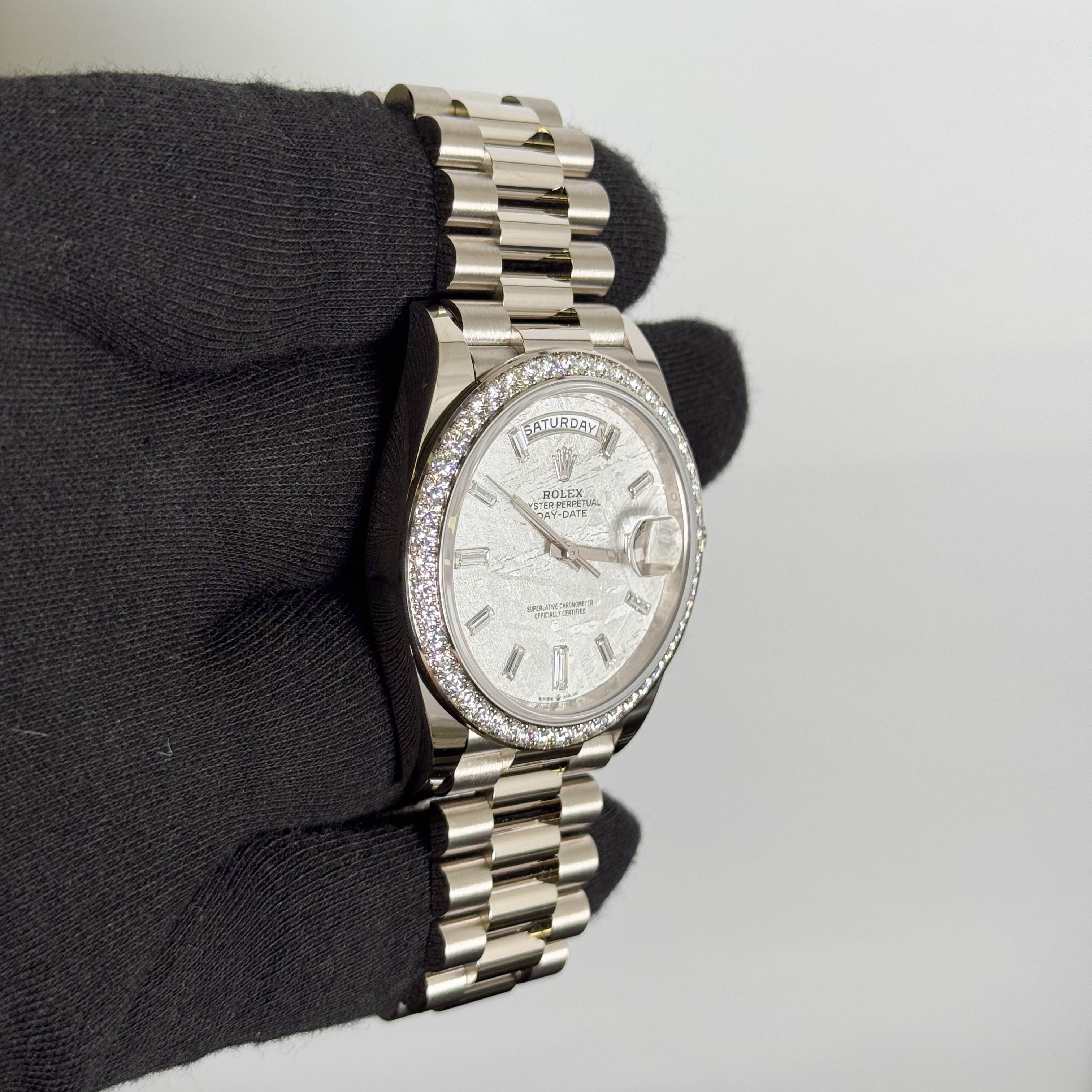 Rolex Day-Date White Gold 40mm Metorite Dial Watch Ref# 228349RBR