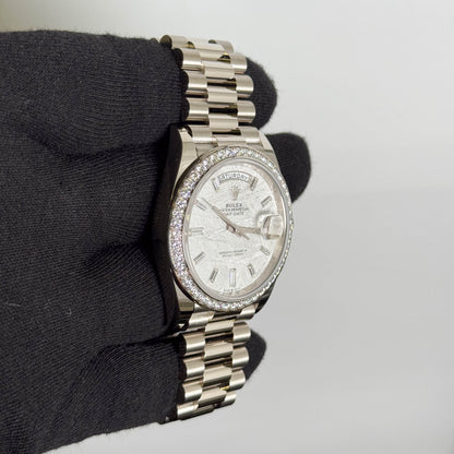 Rolex Day-Date White Gold 40mm Metorite Dial Watch Ref# 228349RBR