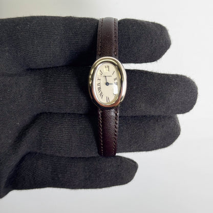 Cartier Baignoire 18mm Ivory Dial Watch Ref# W15189L2