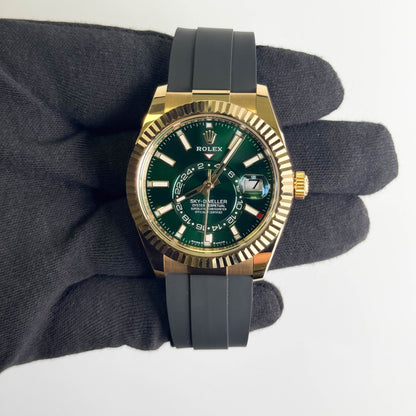 Rolex Sky-Dweller 42mm Green Dial Watch Ref# 336238