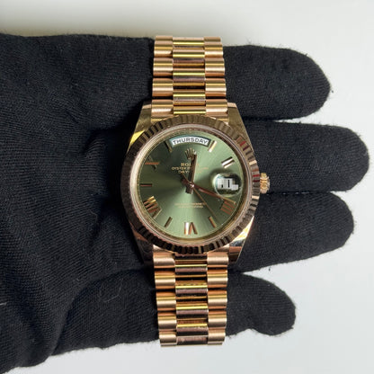 Rolex Day-Date 40mm Olive Dial Watch Ref# 228235 - Happy Jewelers Fine Jewelry Lifetime Warranty