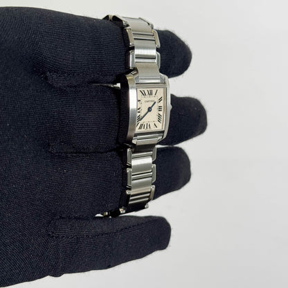 Cartier Tank Stainless Steel 20mm Ivory Dial Watch Ref# W51008Q3 - Happy Jewelers Fine Jewelry Lifetime Warranty