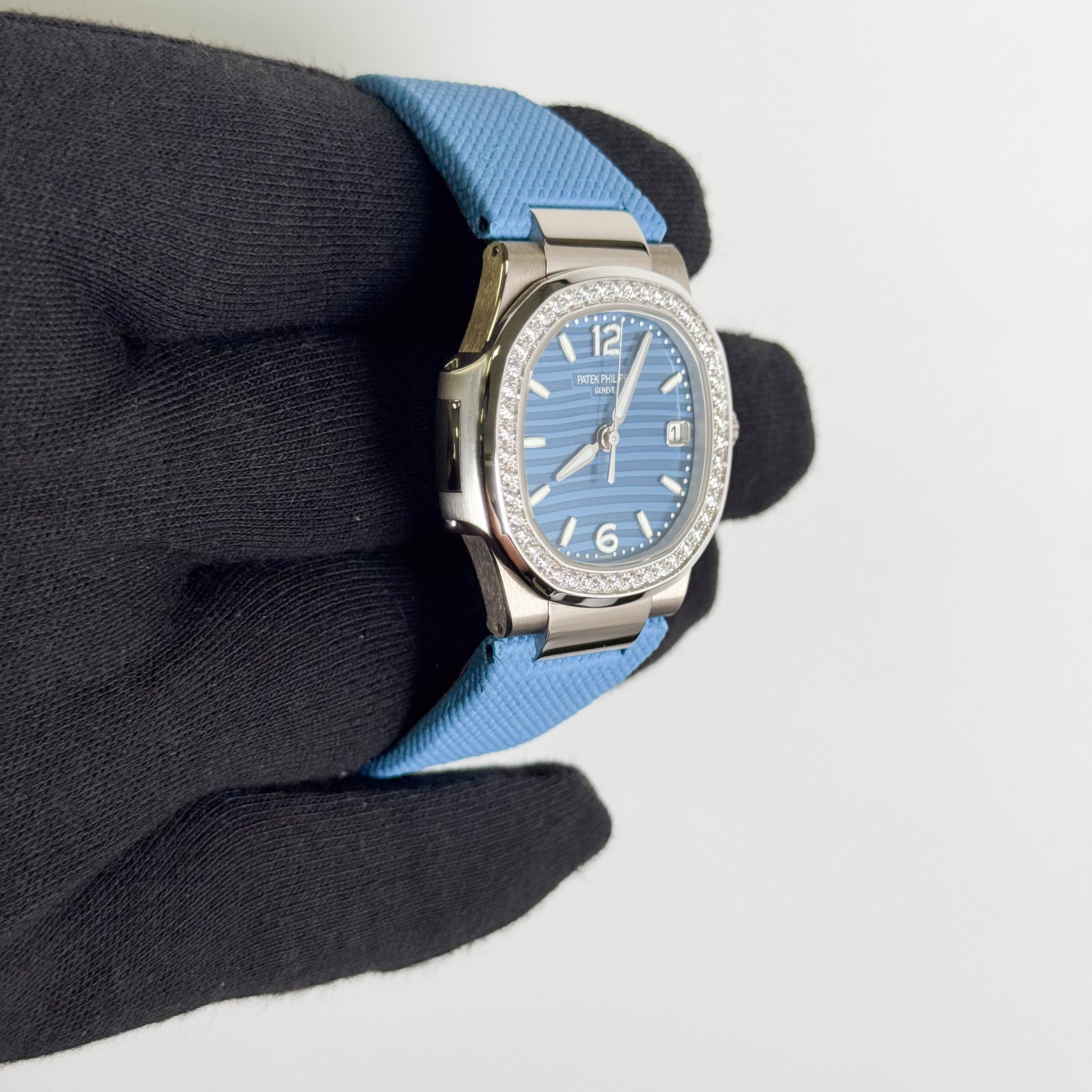 Patek Philippe Nautilus 32mm Blue Dial Watch Ref# 7010G-013