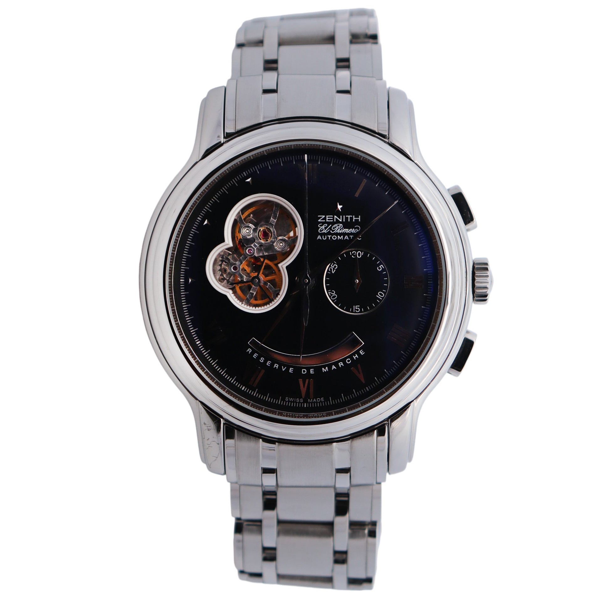 Zenith El Primero 45mm Black Dial Watch Ref# 03.1260.4021 - Happy Jewelers Fine Jewelry Lifetime Warranty