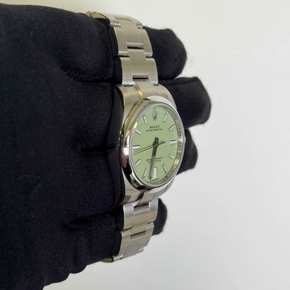 Rolex Oyster Perpetual 34mm Pistachio Dial Watch Ref# 124200 - Happy Jewelers Fine Jewelry Lifetime Warranty