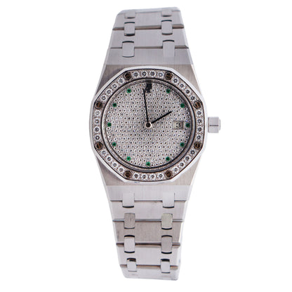 Audemars Piguet Royal Oak 34mm Pave Dial Watch Ref# 15054BC.ZZ.0789BC.01 - Happy Jewelers Fine Jewelry Lifetime Warranty
