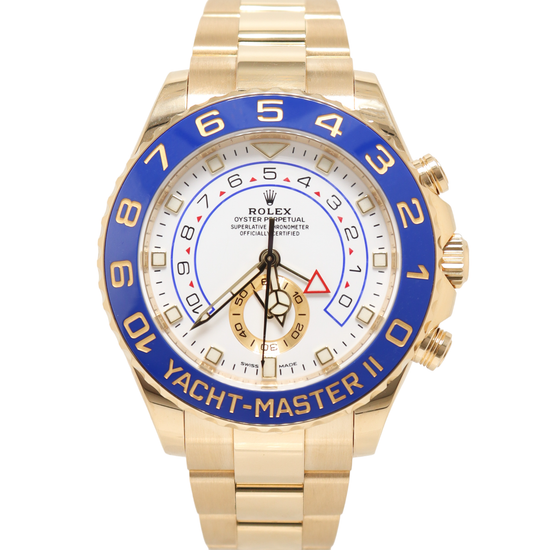 Load image into Gallery viewer, Rolex Yacht-Master II Yellow Gold 44mm White Chronograph Dial Watch Reference#: 116688 - Happy Jewelers Fine Jewelry Lifetime Warranty
