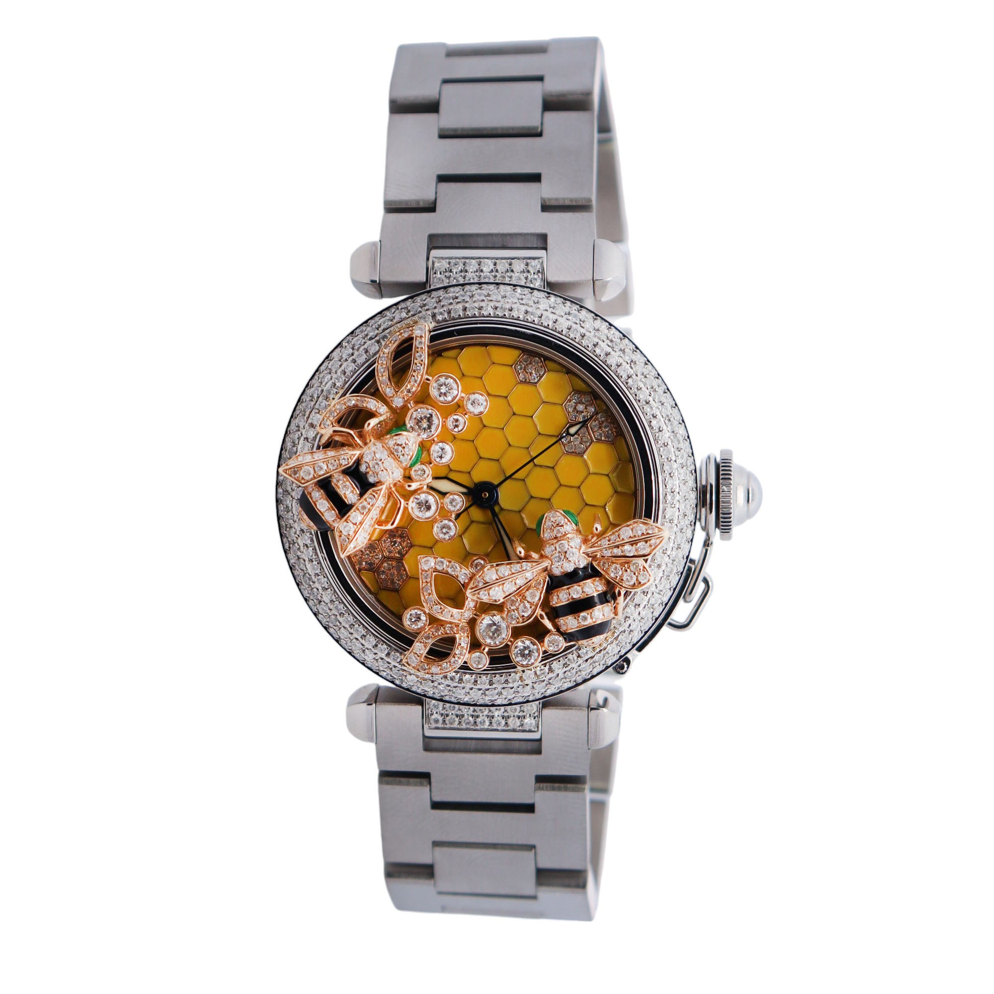 Cartier Pasha 35mm Honeycomb Dial Watch Ref# W31043M7 - Happy Jewelers Fine Jewelry Lifetime Warranty