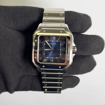 Cartier Santos Stainless Steel 40mm Blue Dial Watch Ref# WSSA0071