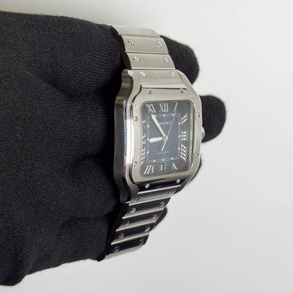 Cartier Santos Stainless Steel 40mm Blue Dial Watch Ref# WSSA0071