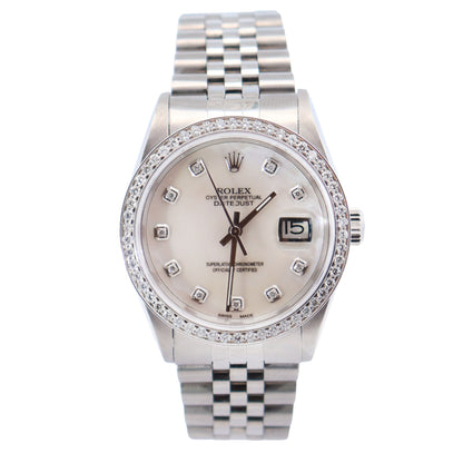 Rolex Datejust 36mm MOP Dial Watch Ref# 16200 - Happy Jewelers Fine Jewelry Lifetime Warranty