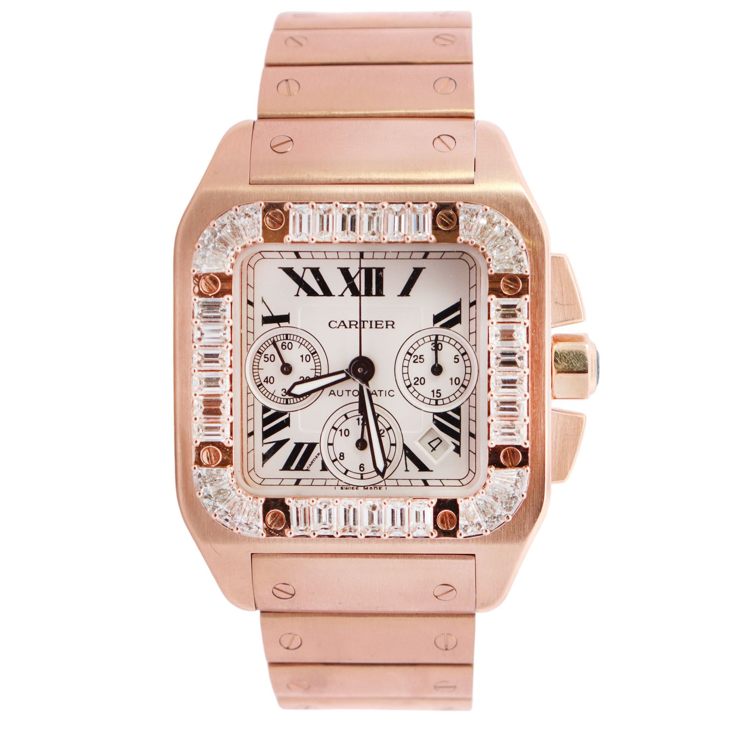 Cartier Santos 41.5mm White Dial Watch Ref# W20131Y1