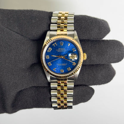 Rolex Datejust 36mm Blue Dial Watch Ref# 16233