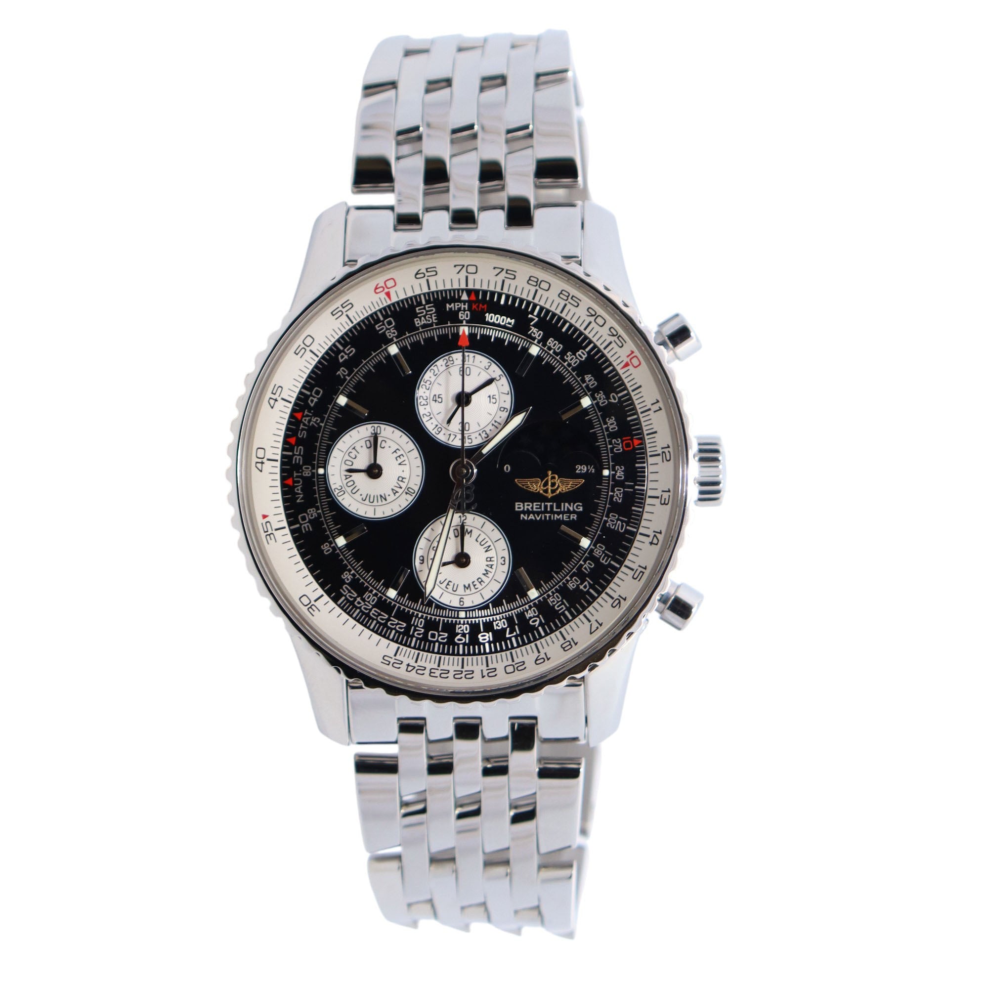Breitling Navitimer 42mm Black Dial Watch Ref# A19340 - Happy Jewelers Fine Jewelry Lifetime Warranty