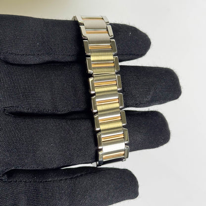 Cartier Tank Francaise 20mm Two Tone Stainless Steel Rose Gold Pink MOP Dial Watch Ref# W51027Q4 - Happy Jewelers Fine Jewelry Lifetime Warranty
