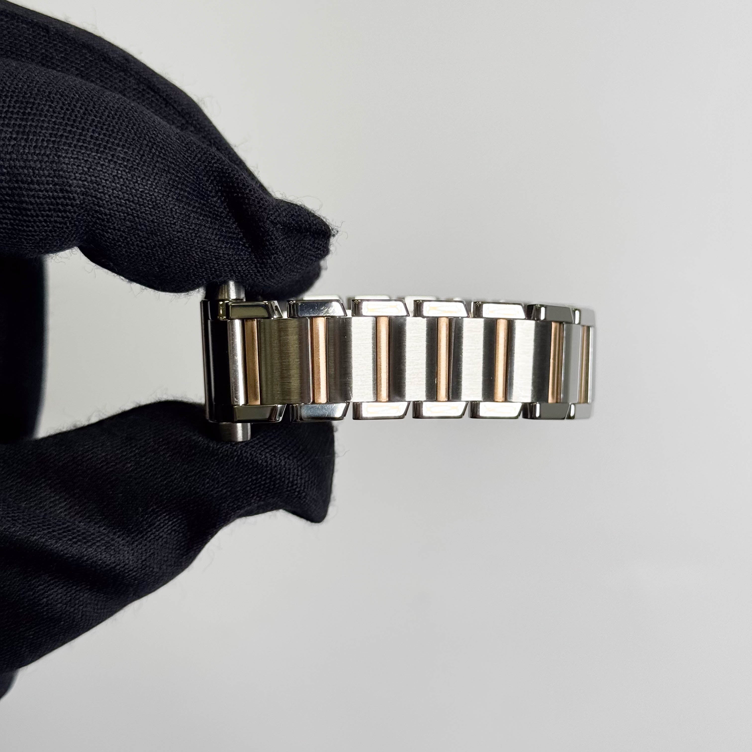 Cartier Tank Francaise 20mm Two Tone Stainless Steel Rose Gold Pink MOP Dial Watch Ref# W51027Q4 - Happy Jewelers Fine Jewelry Lifetime Warranty