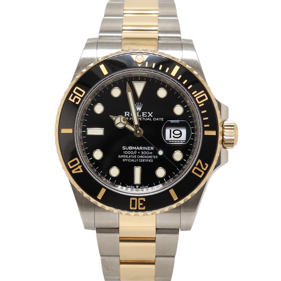 Rolex Submariner Two Tone Yellow Gold & Steel 41mm Black Dot Dial Watch Reference#: 126613LN - Happy Jewelers Fine Jewelry Lifetime Warranty