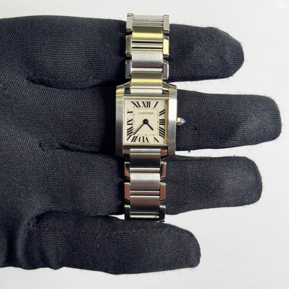 Cartier Tank Stainless Steel 20mm Ivory Dial Watch Ref# W51008Q3 - Happy Jewelers Fine Jewelry Lifetime Warranty