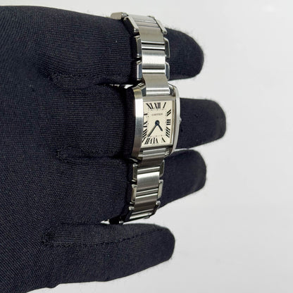 Cartier Tank Stainless Steel 20mm Ivory Dial Watch Ref# W51008Q3 - Happy Jewelers Fine Jewelry Lifetime Warranty