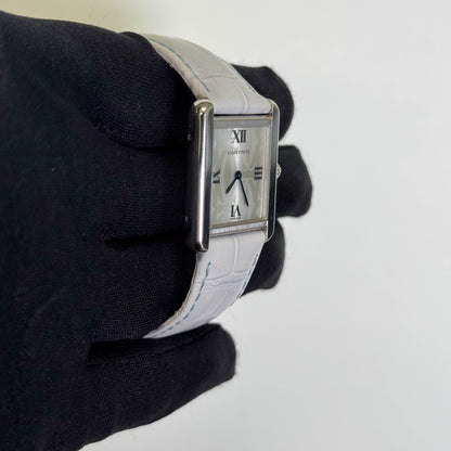 Cartier Tank Solo 24mm Silver Dial Watch Ref# W1019555