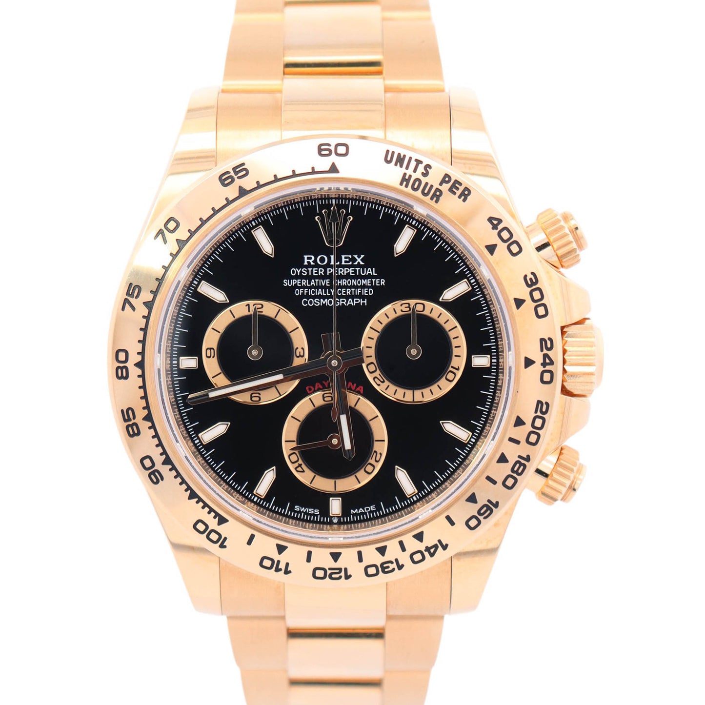 Rolex Daytona 40mm Yellow Gold Black Dial Watch Ref 126508 Happy Jewelers