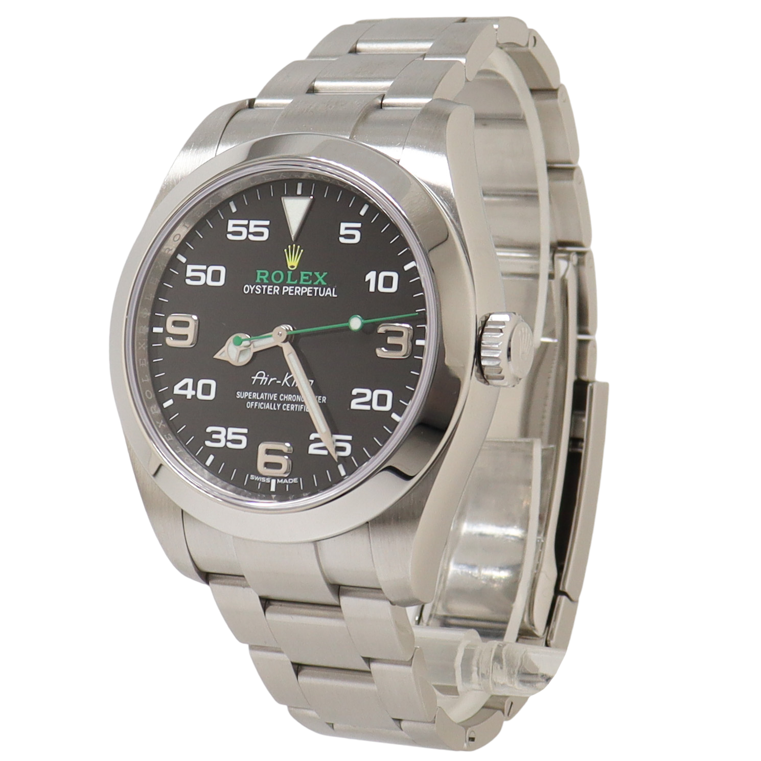 Rolex Air King Stainless Steel 40mm Black Roman Dial Watch Reference#: 116900 - Happy Jewelers Fine Jewelry Lifetime Warranty