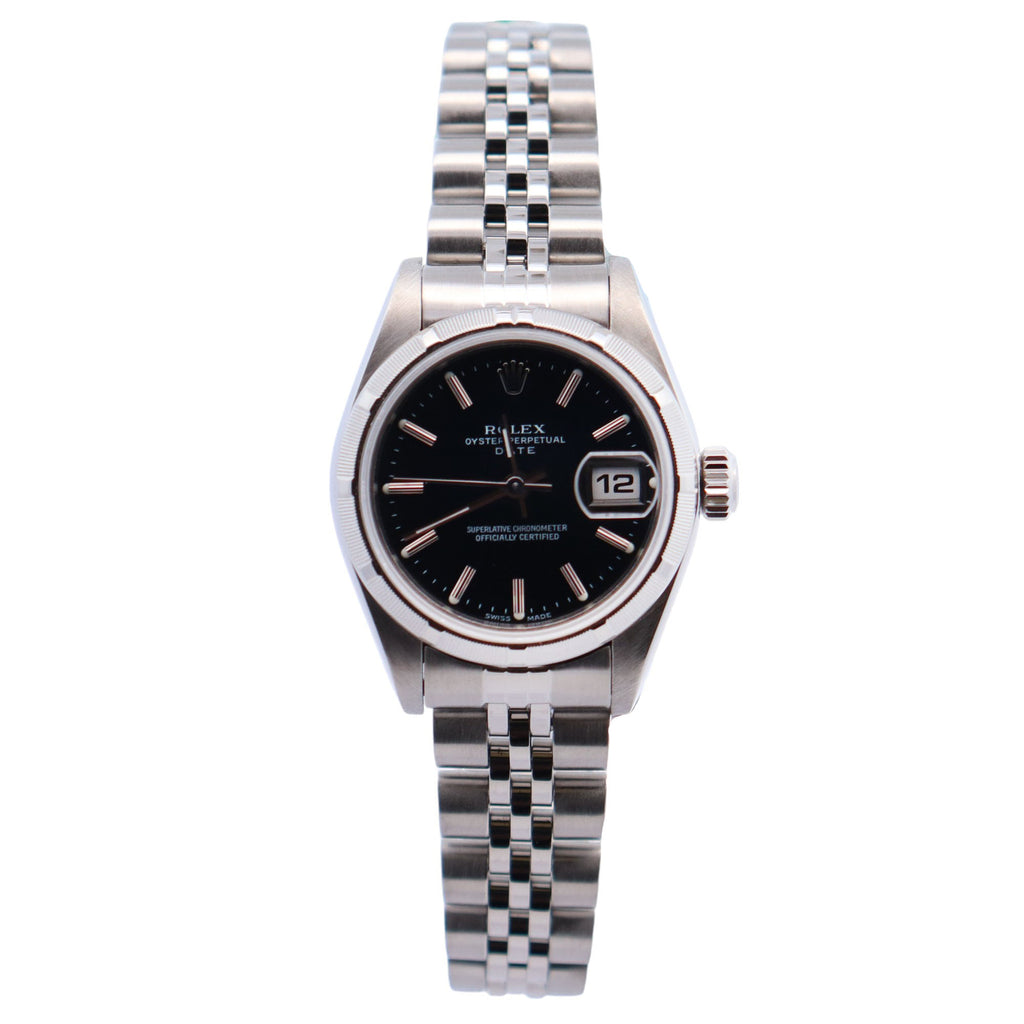 Rolex Oyster Perpetual 26mm Black Dial Watch Ref# 69190 – Happy