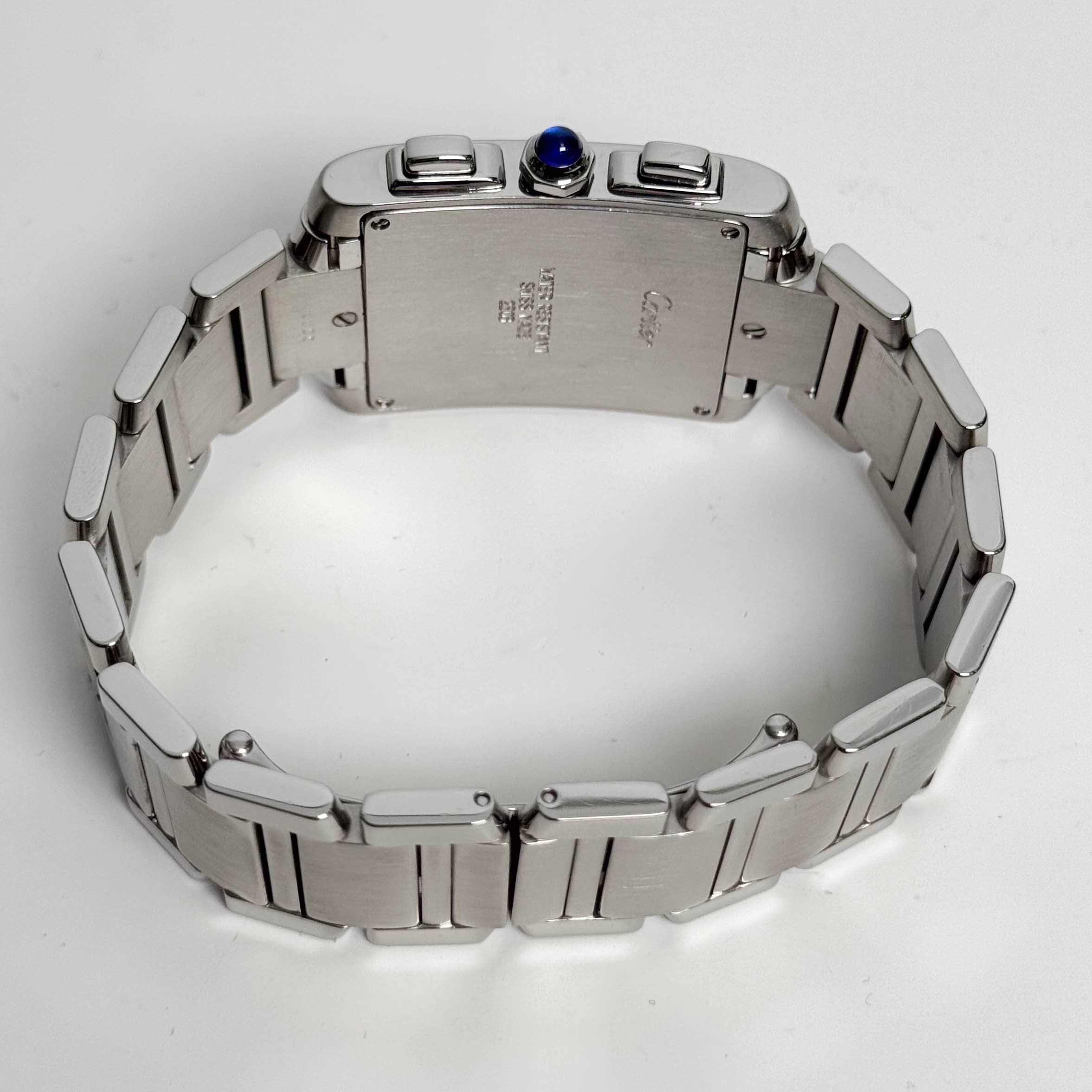 Cartier Tank Francaise Chronoreflex Stainless Steel 29mm White Dial Watch Ref# W51001Q3 - Happy Jewelers Fine Jewelry Lifetime Warranty