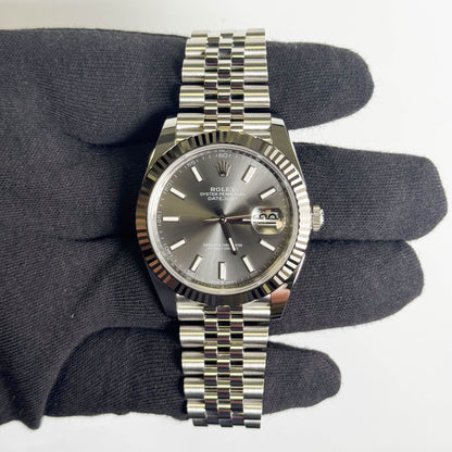Rolex Datejust 41mm Rhodium Dial Watch Ref# 126334
