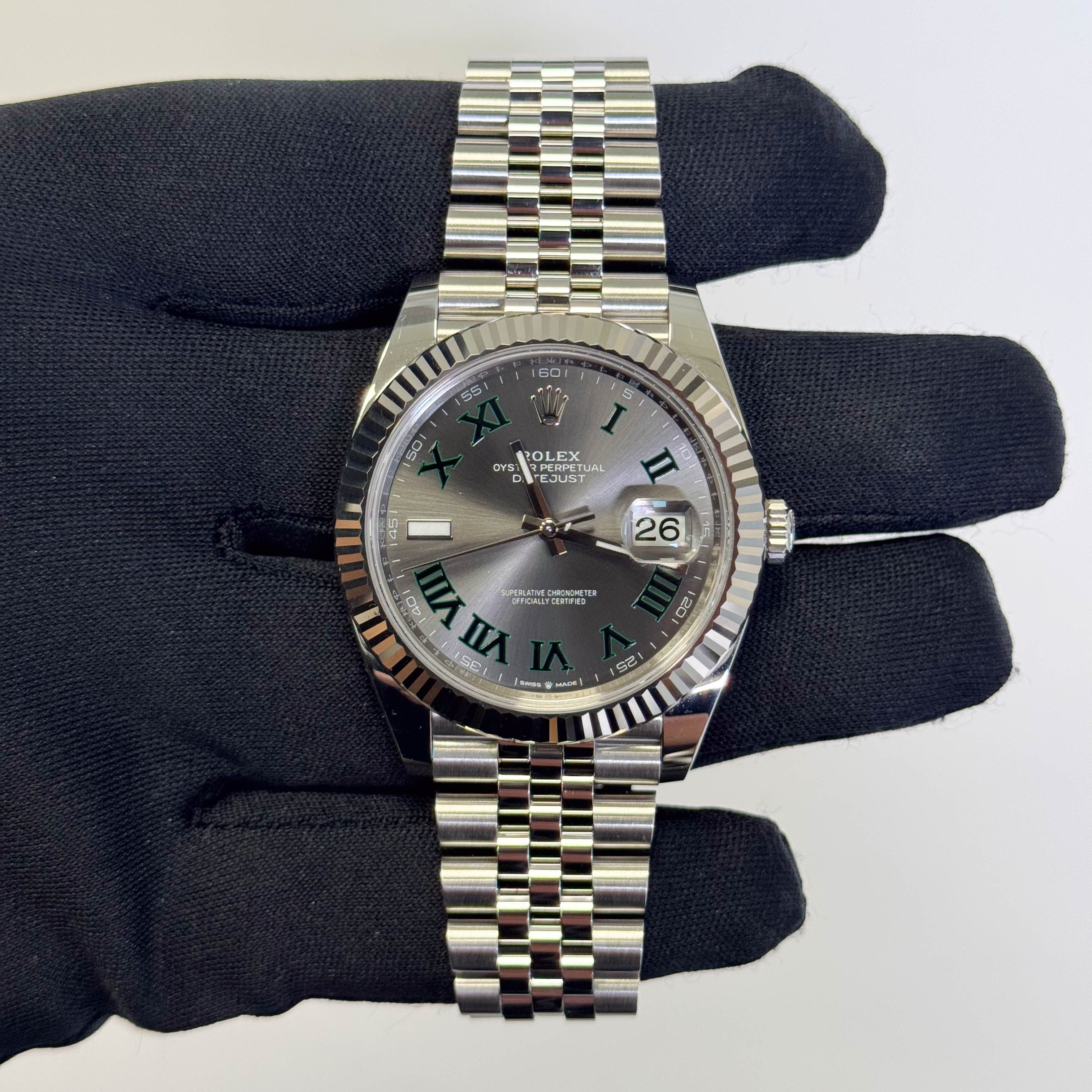 Rolex Datejust 41mm Wimbledon Dial Watch Ref# 126334 - Happy Jewelers Fine Jewelry Lifetime Warranty
