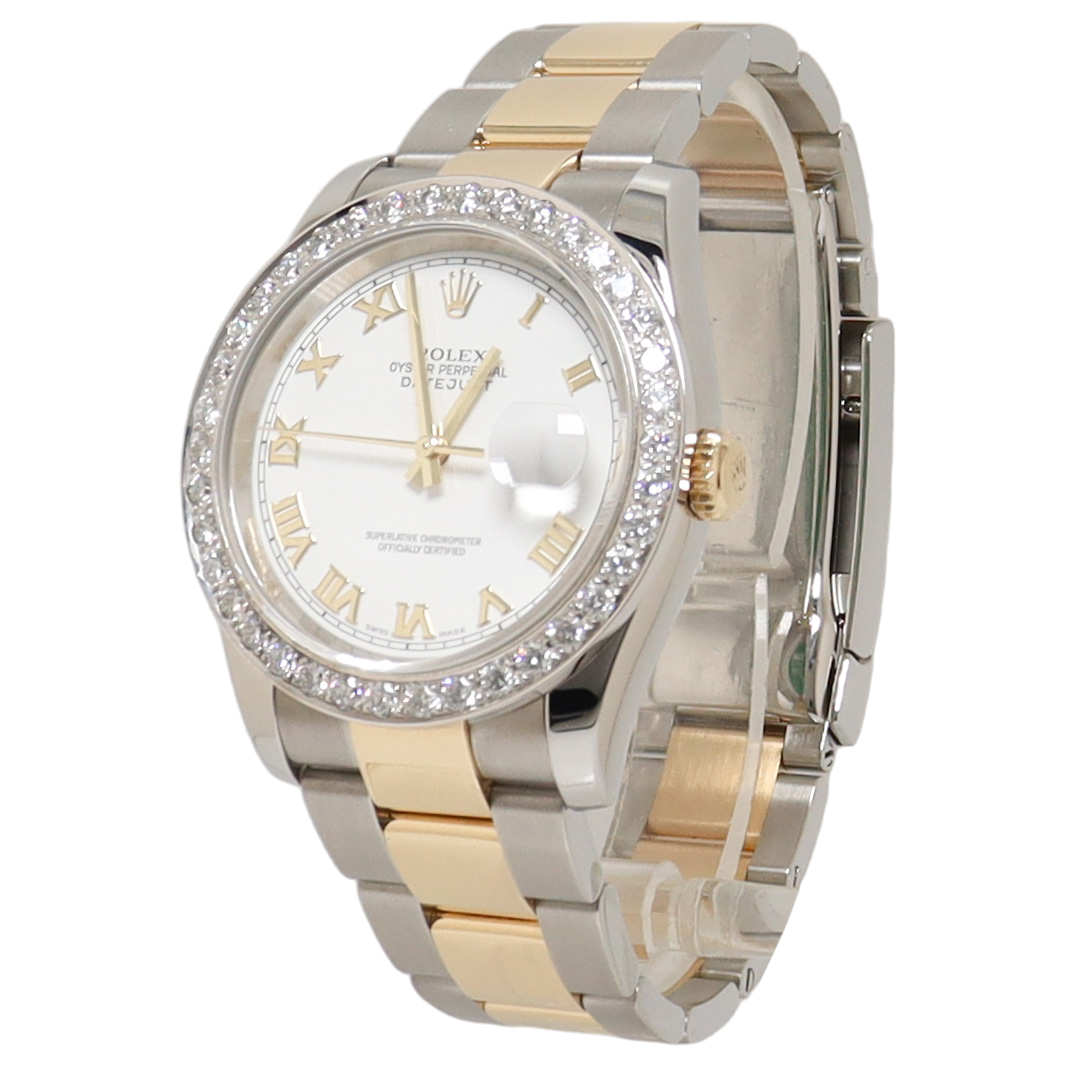 Load image into Gallery viewer, Rolex Datejust Two Tone Yellow Gold &amp;amp; Steel 36mm White Roman Dial Watch Reference#: 116233 - Happy Jewelers Fine Jewelry Lifetime Warranty
