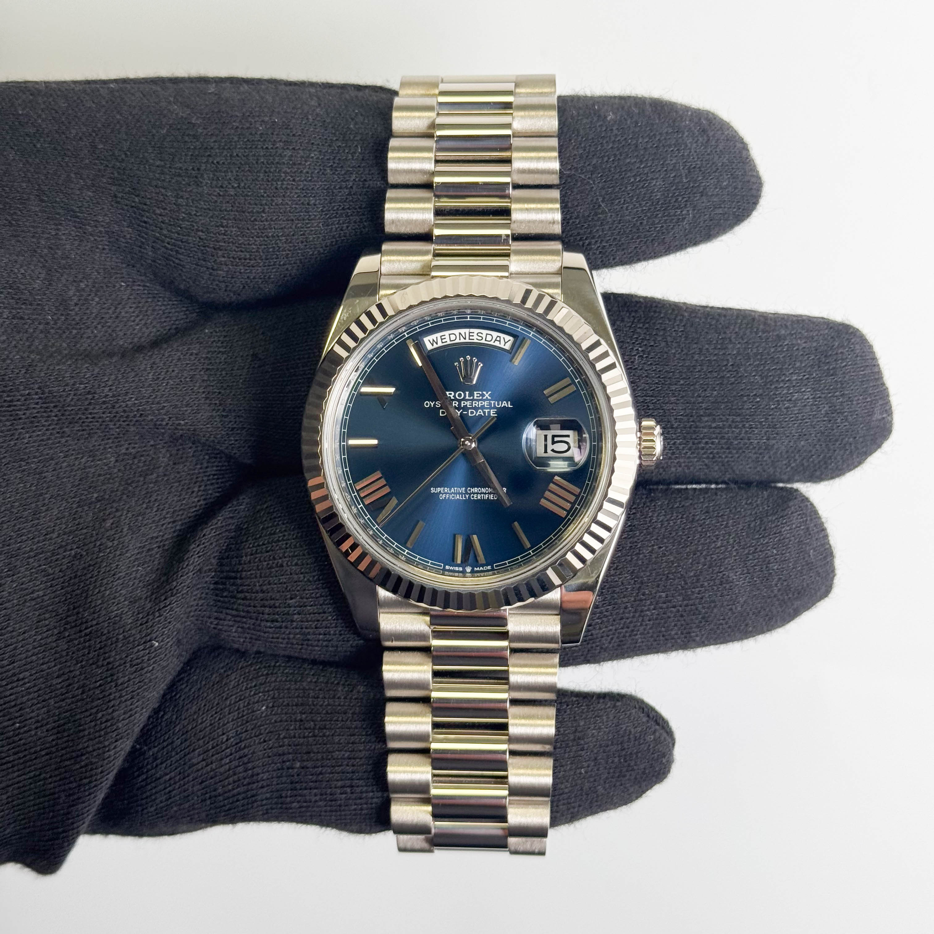 Rolex Day-Date 40mm Blue Dial Watch Ref# 228239