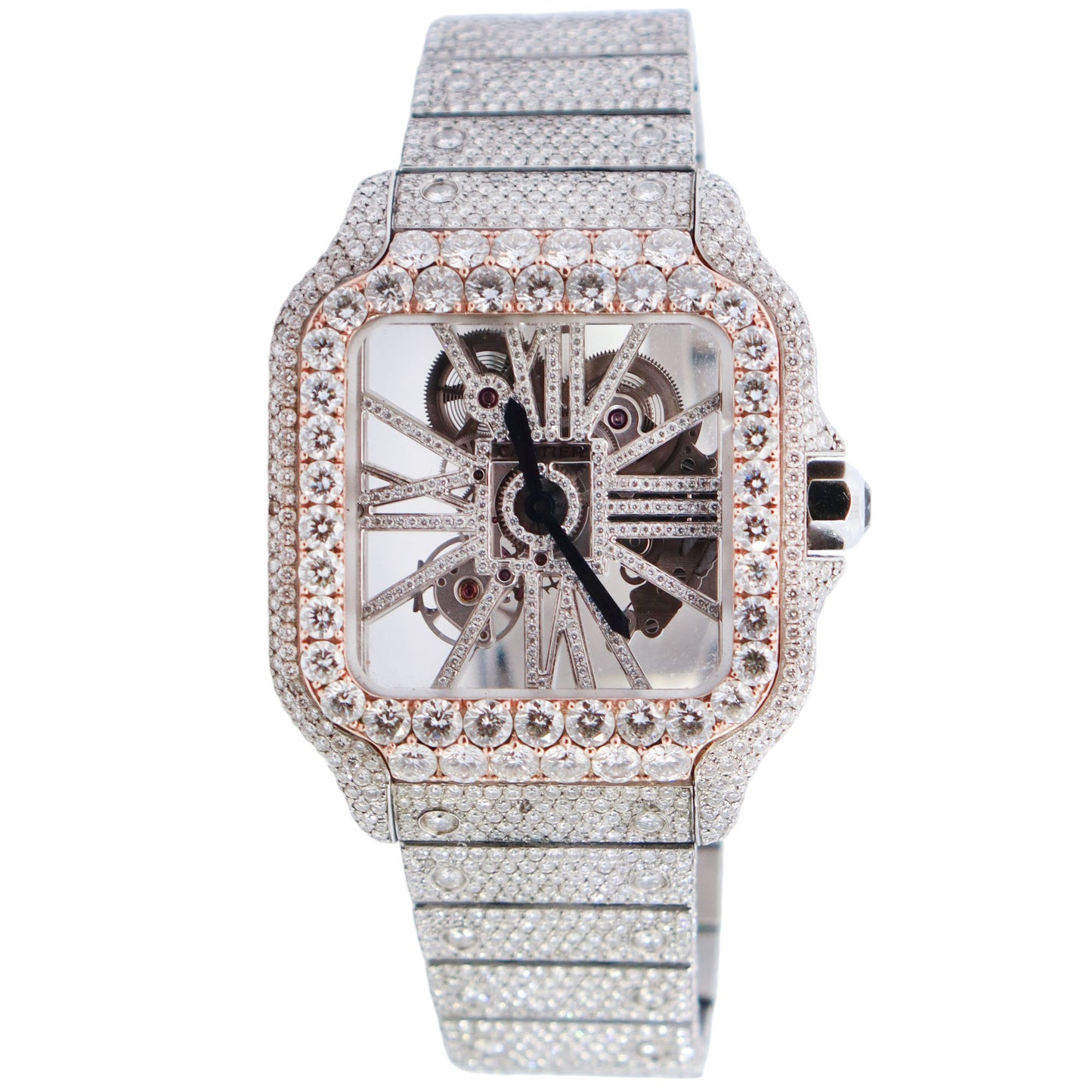 Cartier Santos 39.8mm Skeleton Dial Watch Ref# WHSA0015