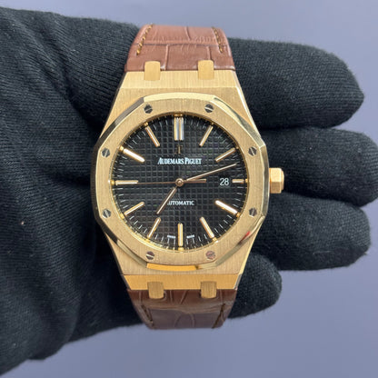 Audemars Piguet Royal Oak 41mm Rose Gold Black Dial Ref# 15400OR - Happy Jewelers Fine Jewelry Lifetime Warranty