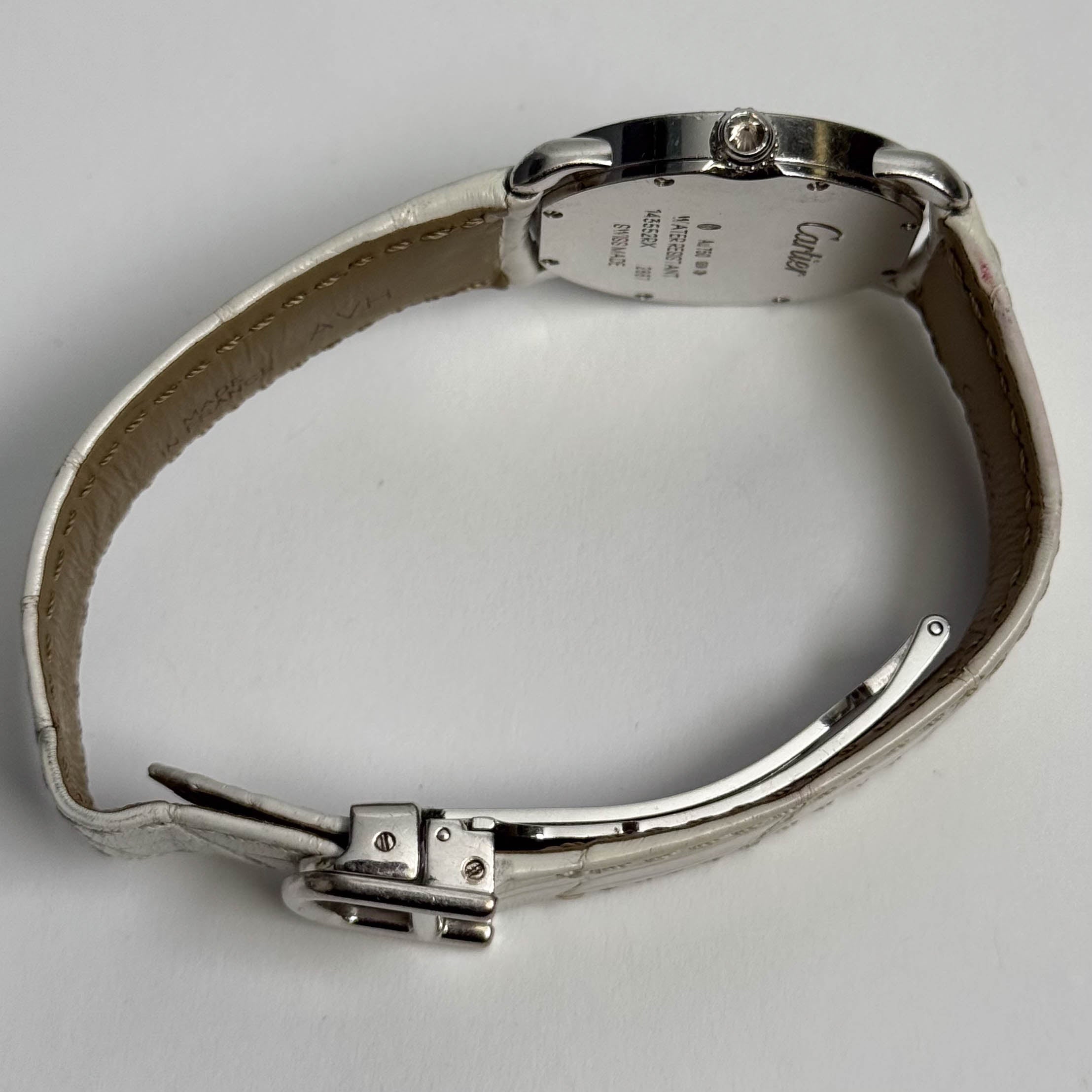 Cartier Ronde Louis 28mm 18K White Gold Ivory Roman Dial Watch Ref# WR000251