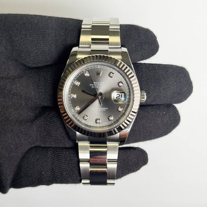 Rolex Datejust 41mm Rhodium Dial Watch Ref# 116334