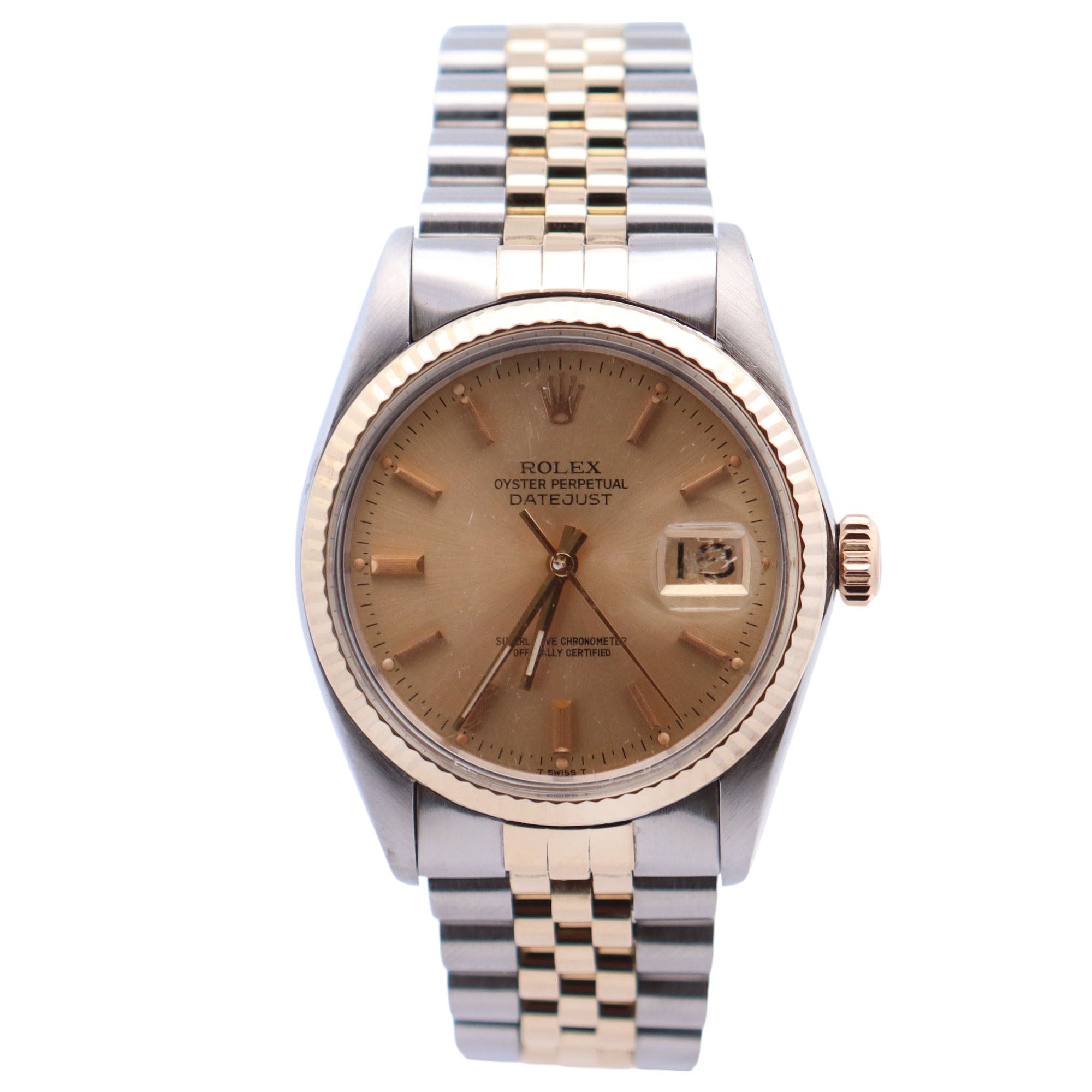 Rolex Datejust 36mm Champagne Dial Watch Ref# 16253 - Happy Jewelers Fine Jewelry Lifetime Warranty