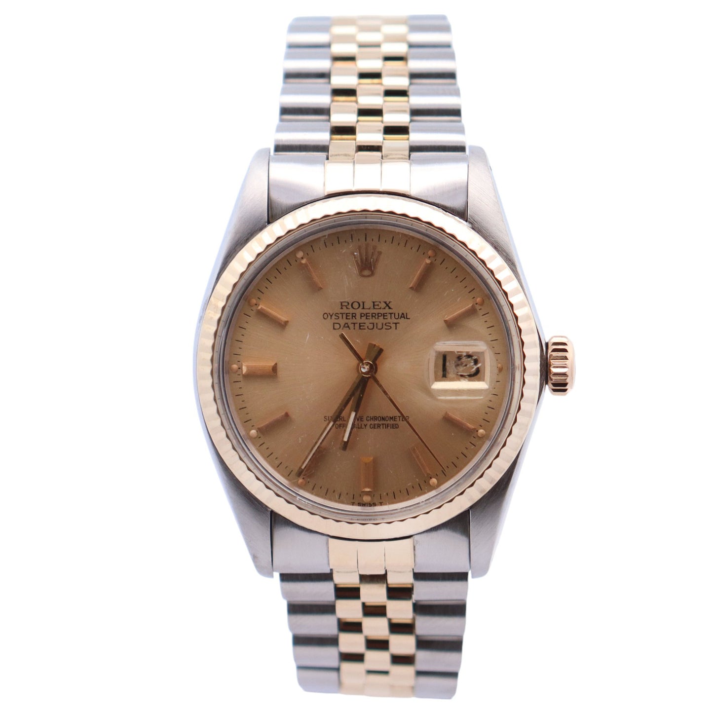 Rolex Datejust 36mm Champagne Dial Watch Ref# 16253