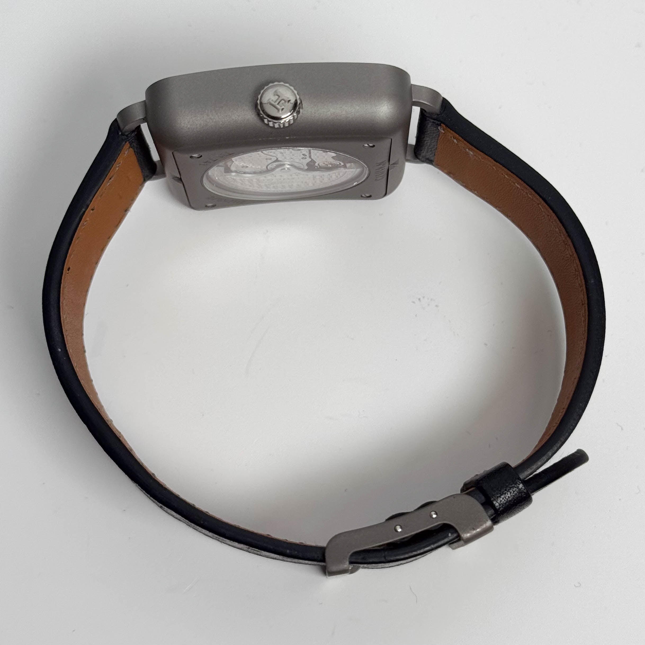 Hermes Carre H Classical 36mm Grey Stick Dial Watch Ref# TI1.741 - Happy Jewelers Fine Jewelry Lifetime Warranty