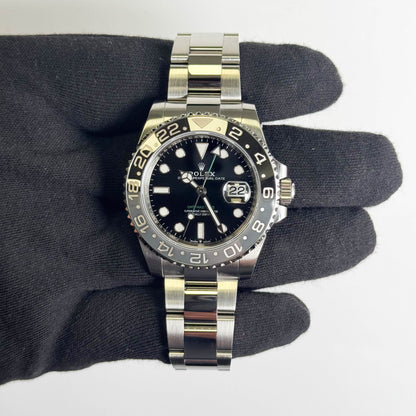 Rolex GMT-Master II 40mm Black Dial Watch Ref# 126710GRNR