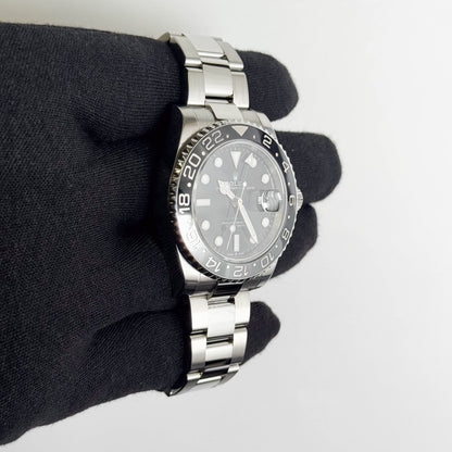 Rolex GMT-Master II 40mm Black Dial Watch Ref# 126710GRNR