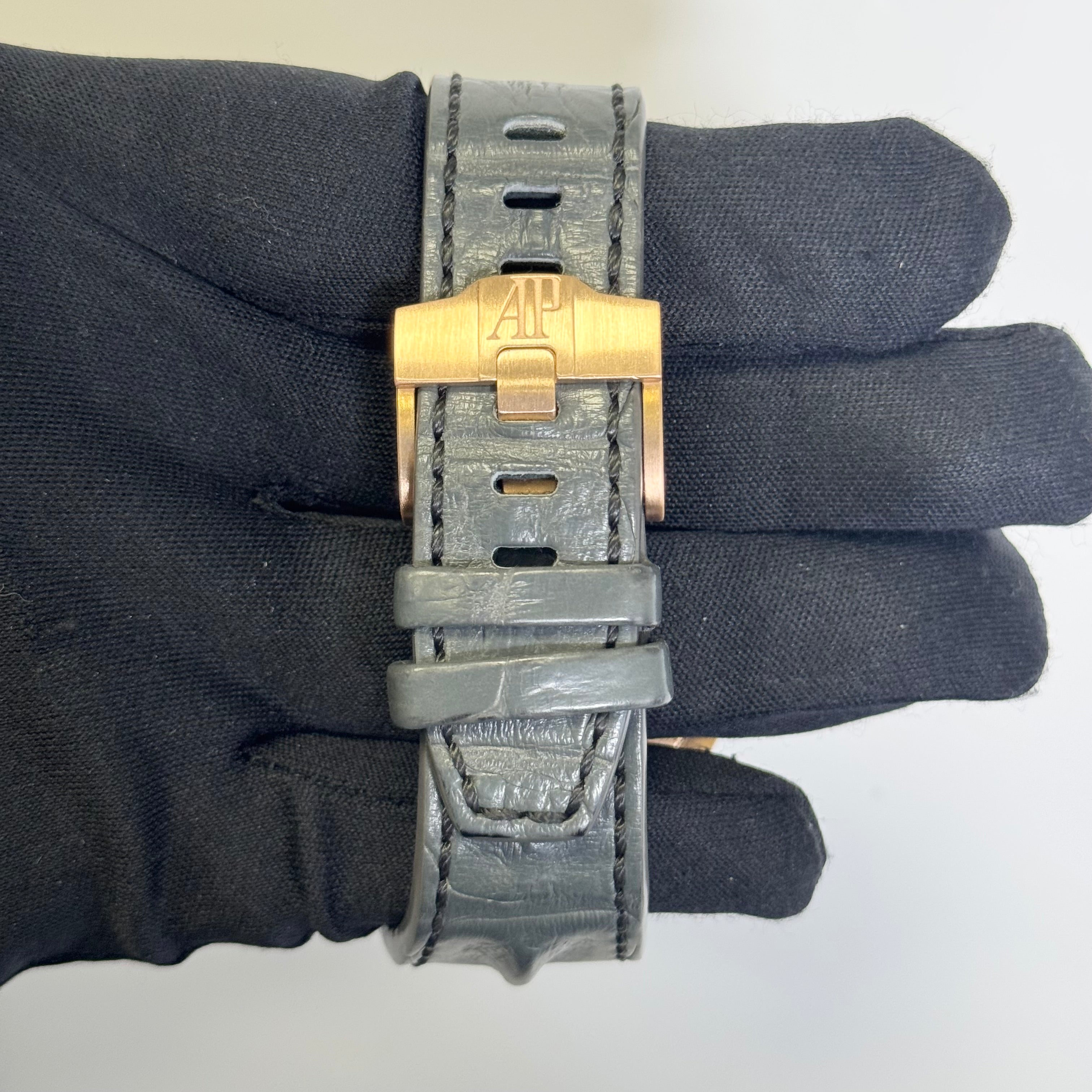 Audemars Piguet Royal Oak Offshore 42mm Rose Dial Watch Ref# 26470OR.OO.A002CR.01 - Happy Jewelers Fine Jewelry Lifetime Warranty