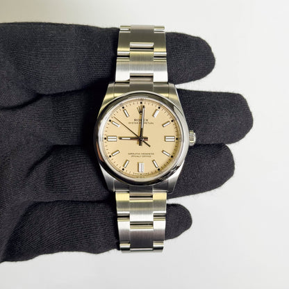 Rolex Oyster Perpetual 36mm Beige Dial Watch Ref# 126000