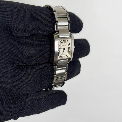 Cartier Tank Stainless Steel 20mm Ivory Dial Watch Ref# W51008Q3 - Happy Jewelers Fine Jewelry Lifetime Warranty