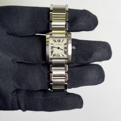 Cartier Tank Stainless Steel 20mm Ivory Dial Watch Ref# W51008Q3 - Happy Jewelers Fine Jewelry Lifetime Warranty